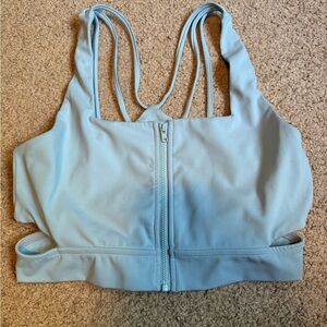 Buffbunny Light Blue Zip Front Sports Bra